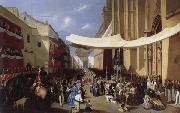 Manuel Cabral Y Aguado Bejarano Corpus Christi Procession in Sevill oil painting on canvas